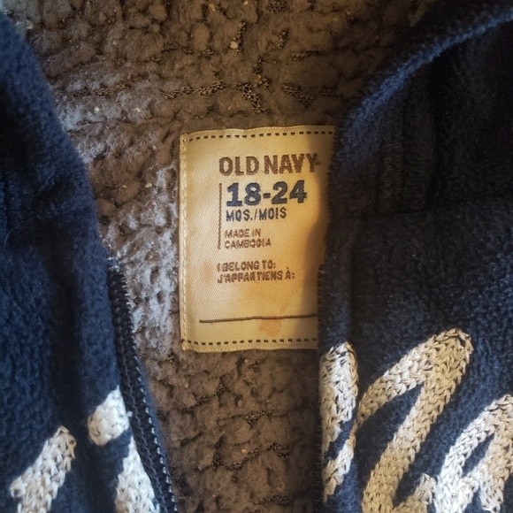 🔥4/15🔥 Old Navy Fleece Jacket Toddler 18-24 Month Hooded Zipper Jacket - Picture 4 of 5